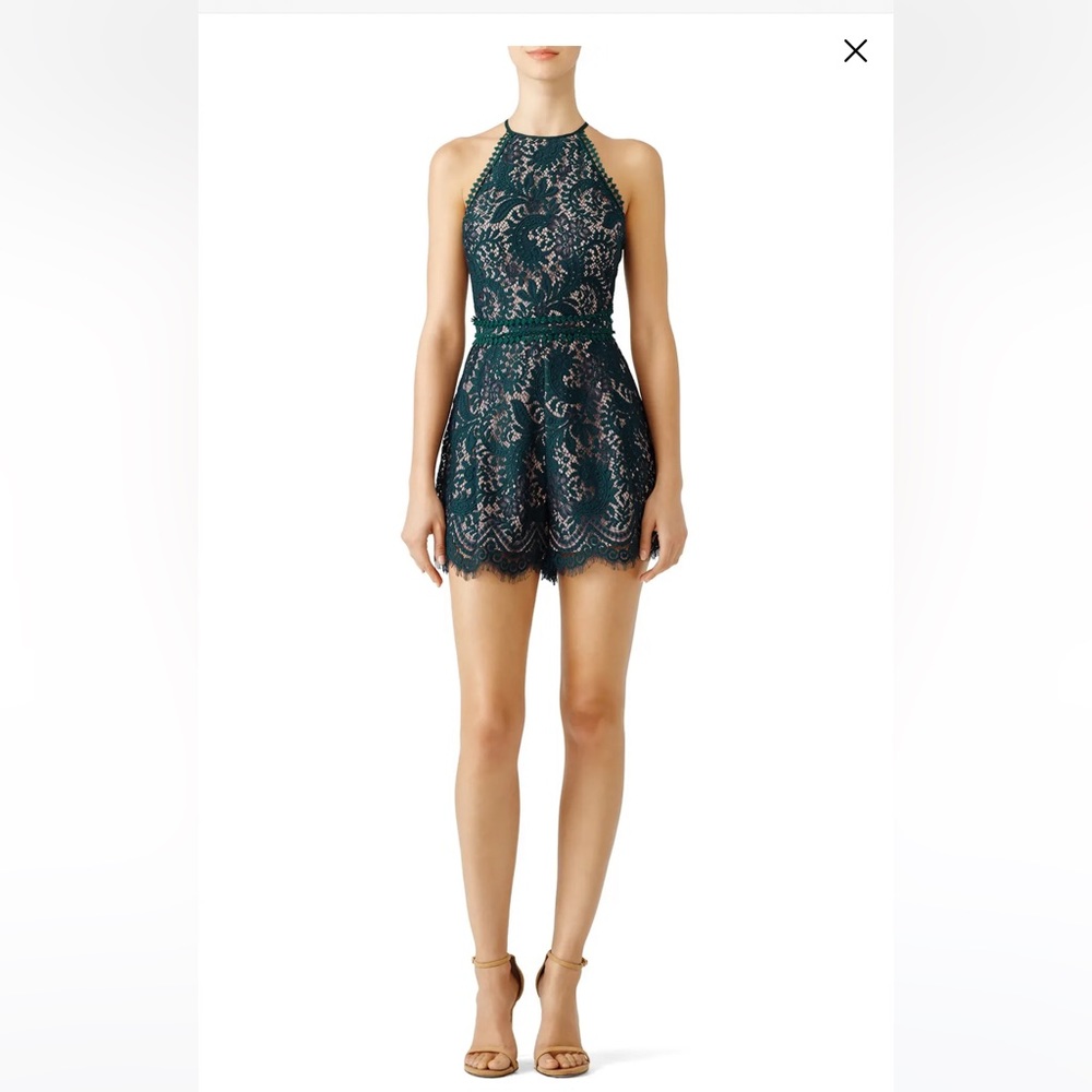 Style Stalker green lace romper